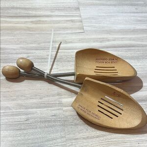 Pair of Vintage Shoe Tree Stretcher Nevco West Germany Wood Metal Men's Sz 8-9